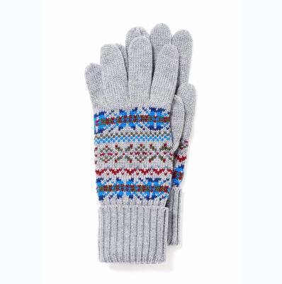 China 50% MERINO WOOL/50% Jacquard WOMEN'S COTTON KNITTED SKI GLOVE IN FAIRISLE PATTERN for sale