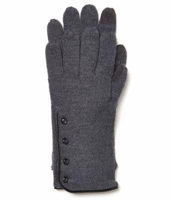 China 3D CONTINUE KNIT THUMB END WOMEN'S 100% WOOL KNITTED GLOVE WITH LEATHER TRIM for sale