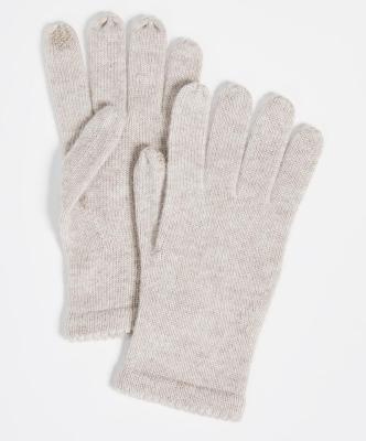 China Verified WOMEN'S 70% MERINO WOOL / 30% CASHMERE KNITTED GLOVE WITH TECH FINGER and SCALLOPED EDGE for sale