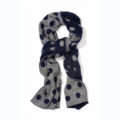 China Long 37/33/25/5 WOMEN'S VISCOSE/NYLON/LAMBSWOOL/CASHMERE Double Layer Jacquard Dots Scarf for sale