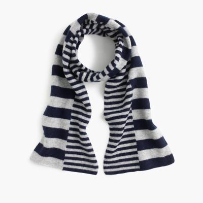 China Long KNITTED GIRLS SCARF by 100% WOOL WITH ASYMMETRIC STRIPE for sale