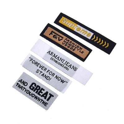 China Hot sale high quality custom satin washable fold neck labels garment woven label for clothing for sale