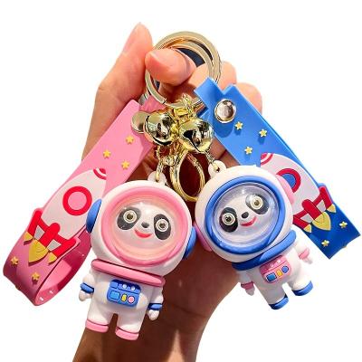 China Panda Bing DuDun Keychain Custom Cartoon Kawaii Space Astronaut Animal Key Chains And Key Chains Etc. 3D silicone cute bear car for school bag for sale