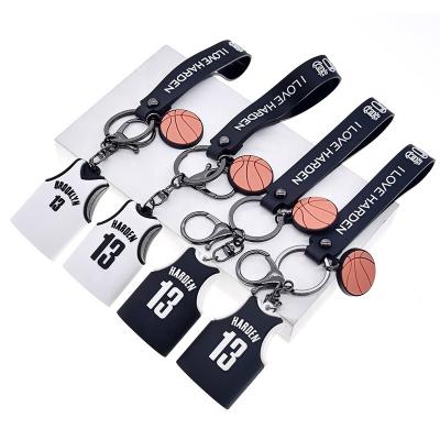 China Cartoon Promotion Gifts Key Chain Sale Custom No. High Quality Jersey Hot Silicon 7 All Type PVC Rubber Key Chain for sale