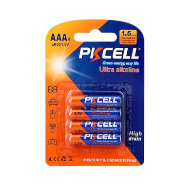 China Widely used toys for China pkcell 1.5v aaa lr03 am4 various alkaline battery pencil dry cell battery for sale