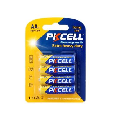 China High Quality Carbon Zinc AA Toys PKCELL Brand Battery 1.5v R6P Batteries For Remove Control for sale