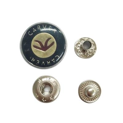 China Guang Dong Fashion Garment Accessories Viable Custom Logo Press 15mm Metal Snap Button for sale