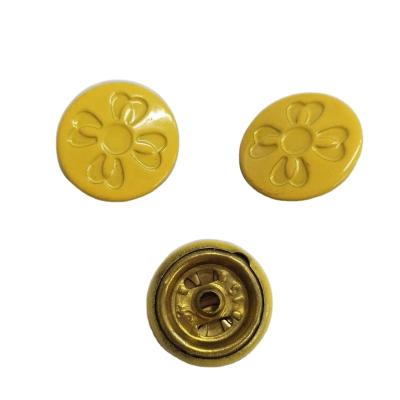 China Fancy Personalized Snap Button 15mm Yellow Viable Flower Metal for sale