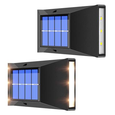 China Garden Outdoor Double Sided 6-12 Hours 6 Solar Led Solar Garden Lamp IP65 Waterproof Smart Porch Wall Light for sale