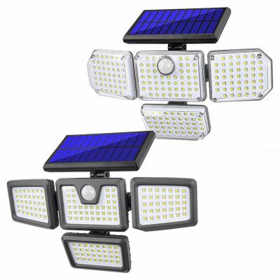 China Wireless Garden Rise 4 Head 3 Mode 1500LM LED Solar Motion Sensor Lights Outdoor for Patio Yard Garage for sale