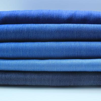 China Breathable High Quality Wholesale Plain Dyed Woven Breathable 150gsm T/R Denim Fabrics For Dress for sale