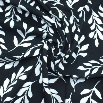 China High Quality Breathable 30S 100% Rayon Leaves Floral Print Fabrics For Dress for sale