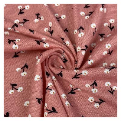 China Stretch New Arrival 2023 Breathable Floral 200gsm Polyester Knitted Plain Jersey Fabrics For Garment for sale