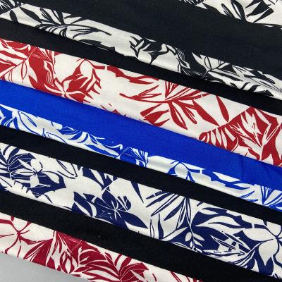 China Custom poly spandex 95% spandex 4 way stretch fabric poly stretch sheet print design knit jersey fabric for loungewear for sale