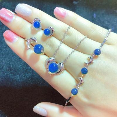 China D&Y Cute Cherry Blossoms Wholesale Natural Jewelry Set Amber 4 Piece Jewellry Set Fashion Mexican Blue Jewelry Set For Women for sale