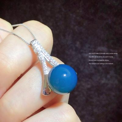 China D&Y 925 CLASSICS Amber Jewelry Stainless Steel Mexican Blue Silver Bead Necklace Natural Necklace For Women for sale