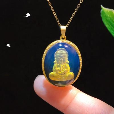 China D&Y Religious Gold Plated Wholesale Mexican Blue Natural Amber Beads Jewelry Customize Necklace for sale