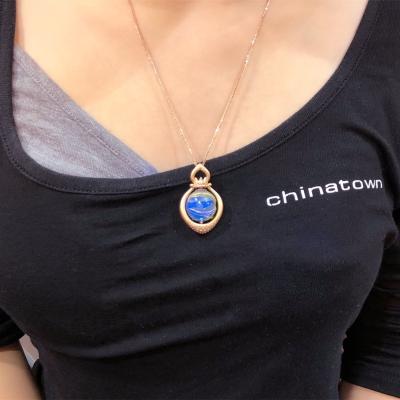 China D&Y Classic Amber Phoenix Beads Drop Natural Stone Pendant Customized Jewelry Rose Gold Necklaces for sale