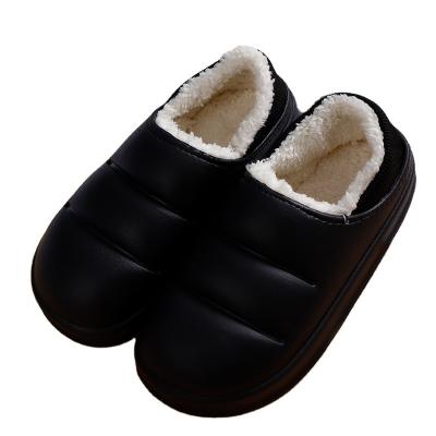 China Cushioning Winter Outdoor Women's Cotton Furry Warmth Thick-soled EVA Waterproof Slippers for sale