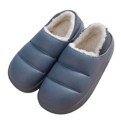 China Cushioning Hot Sale Winter Men's and Women's Cotton Memory Foam EVA Indoor Furry Soft Slippers for sale