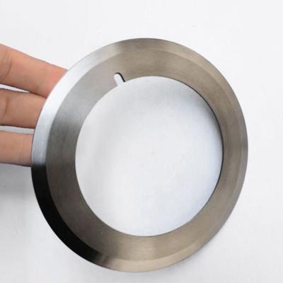 China Garment Shops 105*70*1.2 SKH-51Carbide Circular Knife Slitting Machine Round Nonwoven Pneumatic Rotary Flat Blade Paper Cutter Cutting Blades for sale