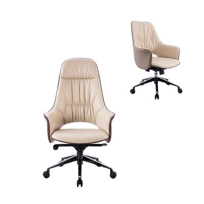 China (Size) Home Office Leather Chair Lounge Swivel Chair Adjustable Genuine Back Office Executive Chair High for sale