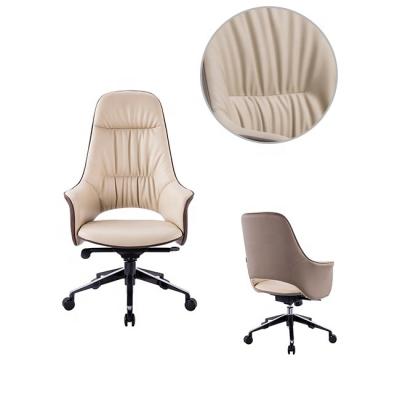 China (Size)Adjustable Multifunctional Genuine Leather Home Office Chair Lounge Swivel Chair Living Room Office Chair for sale