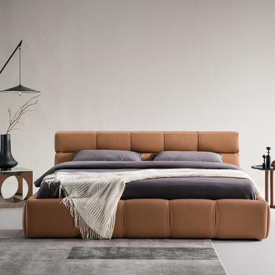 China (Other) Italian design leather bedroom furniture single seat sofa living room adjustable home bedroom bed for sale