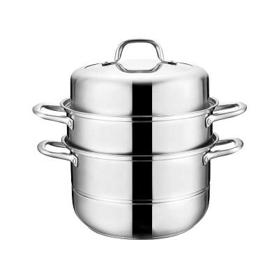 China Sustainable 2 Layer Food Steamer Steamer Pot Cooking Pot Hot Sale High Quality Material Kitchen 304 Stainless Steel for sale