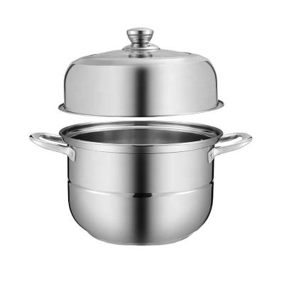 China Top Quality Sustainable American Style 2 Layers Stainless Steel Food Steamer Pot With Lid for sale