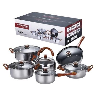 China Sustainable sale hot pot set stainless steel hot pot casserole set cookware set cooking pot for sale