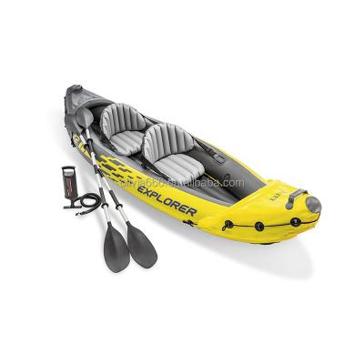 China PVC Double Single Person Kayak Inflatable Assault Boat Fishing Boat Thickened Rubber Dinghy Folding Canoe for sale