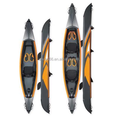 China double drop stitch wall fabric made floor of 7cm thickness drop stitch portable inflatable kayak for sale