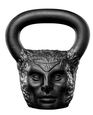 China Durable Cast Iron Monkey Skull Kettlebell for sale