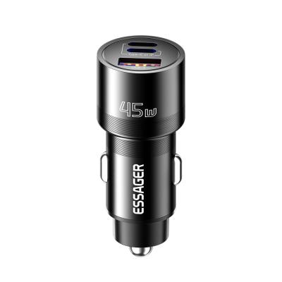 China ESSAGER ES-CC14 Série 3 Portos 45W USB L USB C Tipo C Carregador rápido de carro à venda