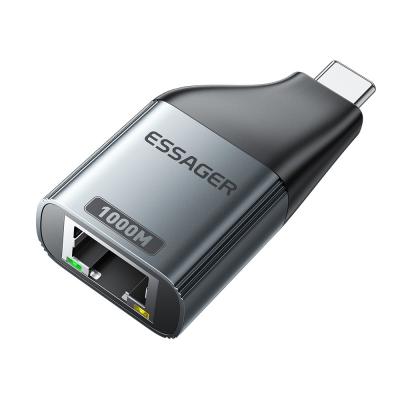 China ESSAGER ES-OTG22 Series Type C USB C To Ethernet Adapter 100 1000 Mbps for sale