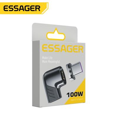 China Essager 2022 7-Turn Elbow Magnetic Adaptor L Shaped Design Black White 100W 5A for sale