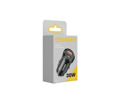 Cina Essager 2022 Gyroscope Fasr 30W 45W Mini Car Charging 2 Port USB Tipo C Car Charger con protezione contro la sovraccarica in vendita