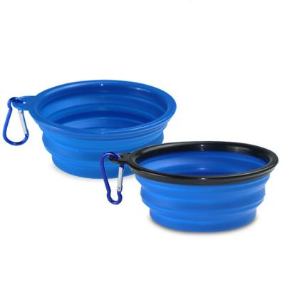 China Slow Food Non-automatic Silicone Dish Non-automatic Folding Silicone Pet Bowl Dog Snack Bowl Portable Collapsible Bowl for sale