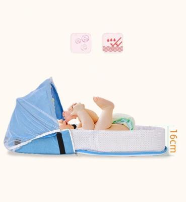 China Portable Lightweight Foldable Bedside Sleeper Crib Cot Travel Baby Co-sleep Co-sleep Baby Playpen Swing Crib Cot Crib Safe Iron Hutch for sale