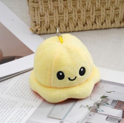 China Cute Fun Flip Octopus Plush Stuffed Double Sided Toy Can Flip Octopus Key Chain for sale