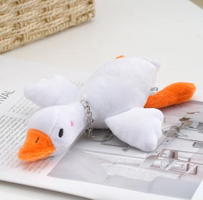 China Big Bag Cute Goose Toy Plush Net Red White Goose Fun Cute Big Bag Hanging Head Chain Doll for sale