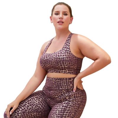 China 2021 Customs Anti-UV Crocodile Printing Yoga Wear Fits High Quality Women Plus Size Fitness Sportswear Sets for sale