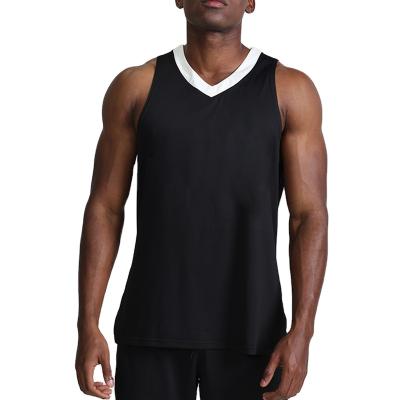 China Gym Factory White Mens Tank Tops Sleeveless Fitness V Neck Running Tank Tops Custom Made QUICK DRY High Quality for sale