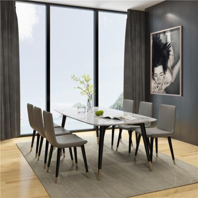 China Best Selling Modern Minimalism Slate Solid Wood Dining Table for sale