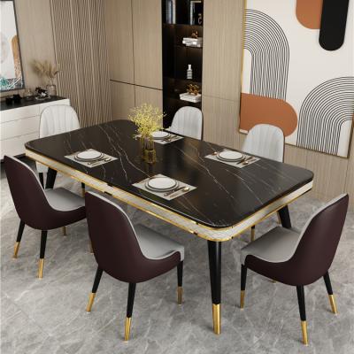 China Modern high quality luxury leather dining table for sale