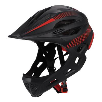 China PC+EPS In-mold Kids Helmet Full Face Foaming Kids Sports Safety Helmet With Chin Pad And Taillight for sale