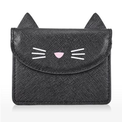 China Cat Customized Leather Pocket Card Wallets, Cat Slim Minimalist Card Wallet PU Holder for sale