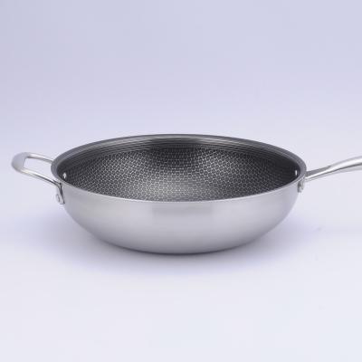 China Durable Honeycomb Frying Pans Stainless Steel Nonstick Frying Pan Sustainable for sale