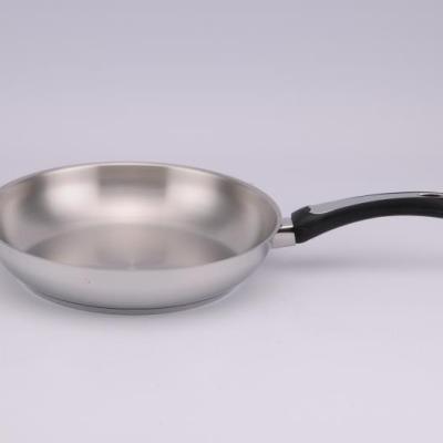 China Non Sustainable High Quality Tri-Ply Stainless Steel304 Stick Frying Pan With Bakelite Handles for sale